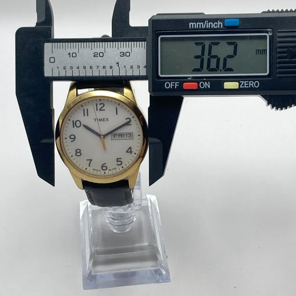 Timex Easy Reader Men's Watch 36mm CLOUDY Gold Tone Indiglo Day Date New Battery